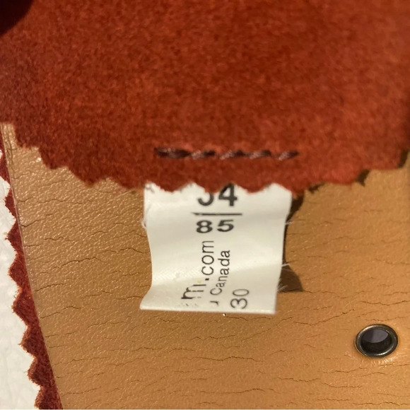 ACCESSORIUM Sz 34/85 Suede  Pumpkin Colourway Made In Canada Belt - Picture 6 of 10